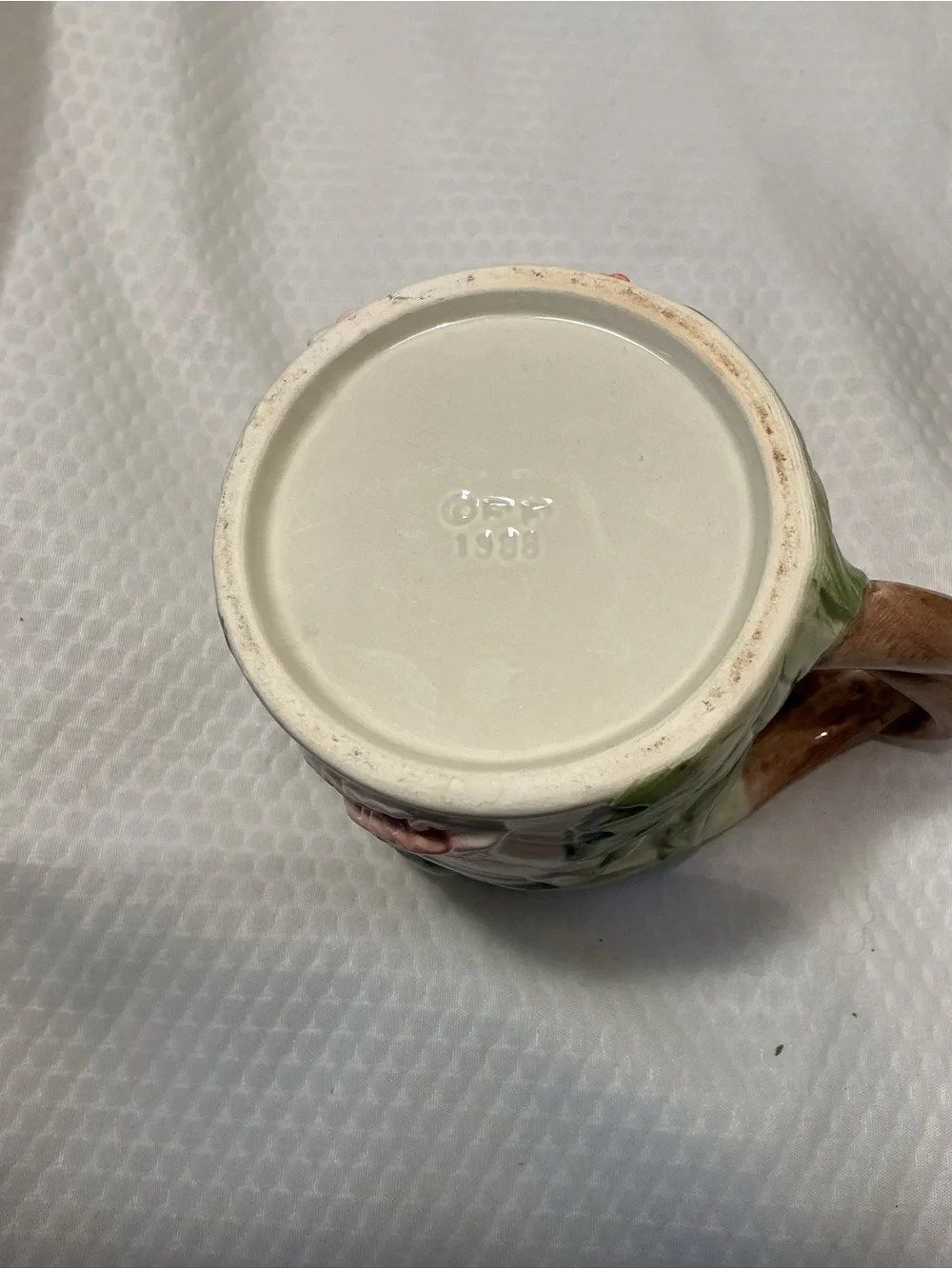 Rare lovely Vintage 1987 fitz & floyd 3D hummingbird hibiscus porcelainteapot